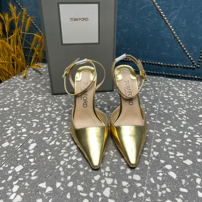 HIGH HEELS 10 CM IN GOLD CALFSKIN
