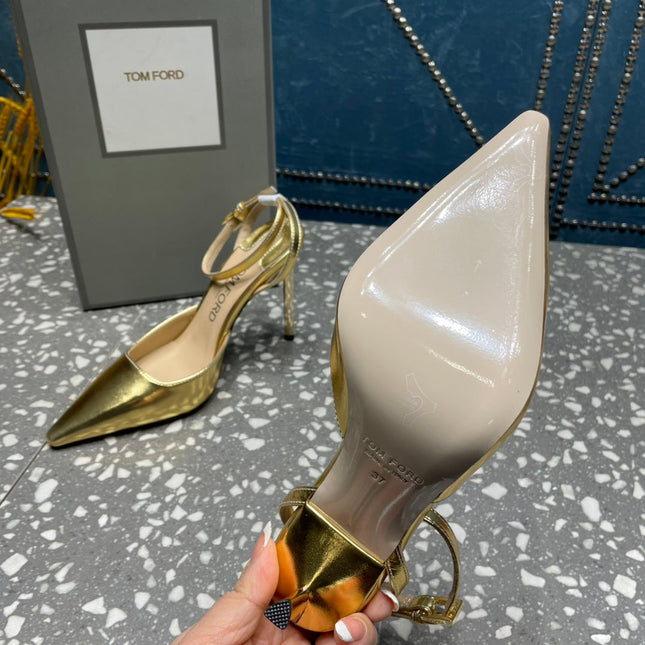 HIGH HEELS 10 CM IN GOLD CALFSKIN