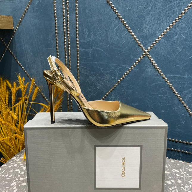 HIGH HEELS 10 CM IN GOLD CALFSKIN