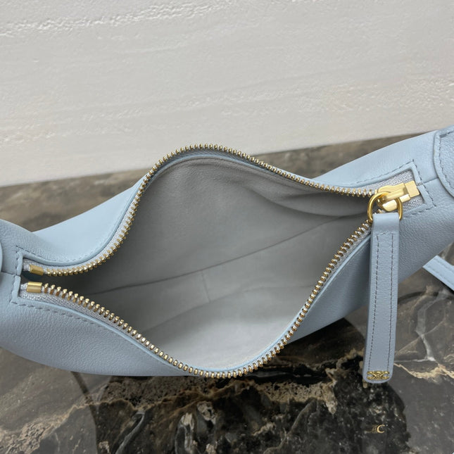 CELINE 25S TEEN LULU BAG 24 IN LIGHT BLUE CALFSKIN GOLD HARDWARE