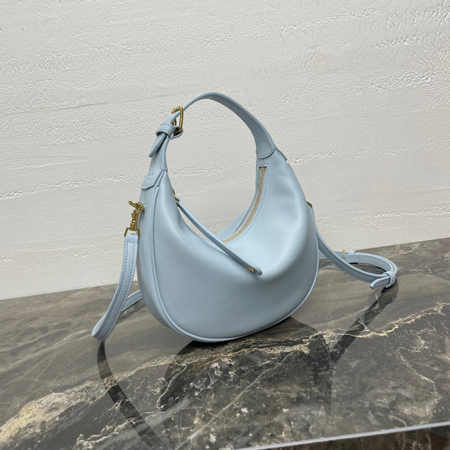CELINE 25S TEEN LULU BAG 24 IN LIGHT BLUE CALFSKIN GOLD HARDWARE