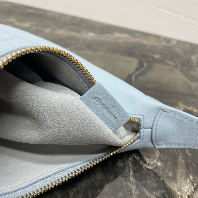 CELINE 25S TEEN LULU BAG 24 IN LIGHT BLUE CALFSKIN GOLD HARDWARE