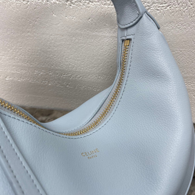 CELINE 25S TEEN LULU BAG 24 IN LIGHT BLUE CALFSKIN GOLD HARDWARE