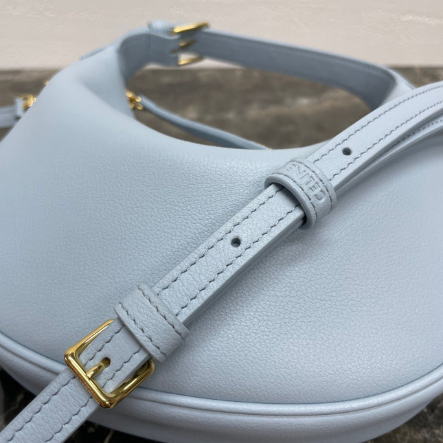 CELINE 25S TEEN LULU BAG 24 IN LIGHT BLUE CALFSKIN GOLD HARDWARE