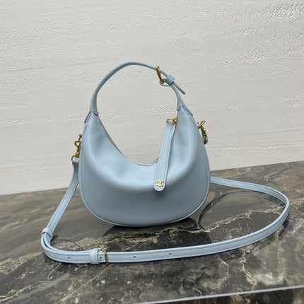 CELINE 25S TEEN LULU BAG 24 IN LIGHT BLUE CALFSKIN GOLD HARDWARE