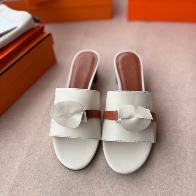 HIGH MULES IN WHITE CALFSKIN
