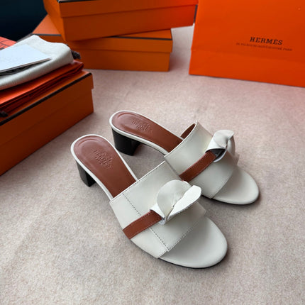 HIGH MULES IN WHITE CALFSKIN
