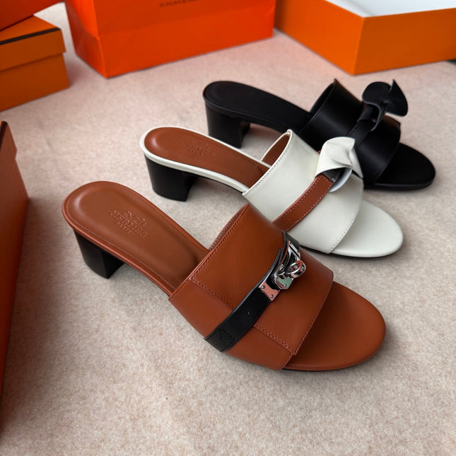 HIGH MULES IN WHITE CALFSKIN