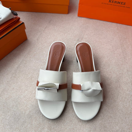 HIGH MULES IN WHITE CALFSKIN