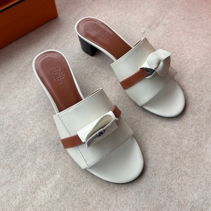 HIGH MULES IN WHITE CALFSKIN