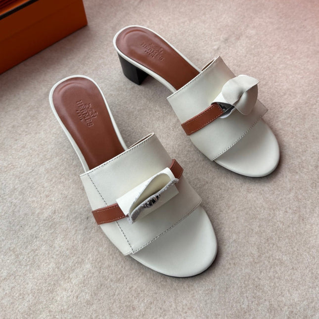 HIGH MULES IN WHITE CALFSKIN