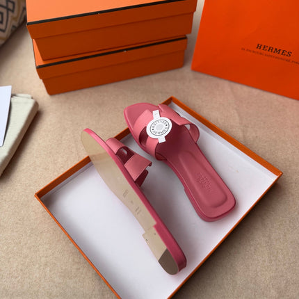 0RAN SANDALS IN ROSE PINK CALFSKIN