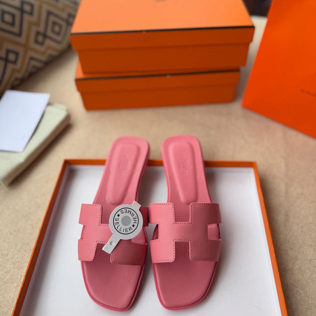 0RAN SANDALS IN ROSE PINK CALFSKIN