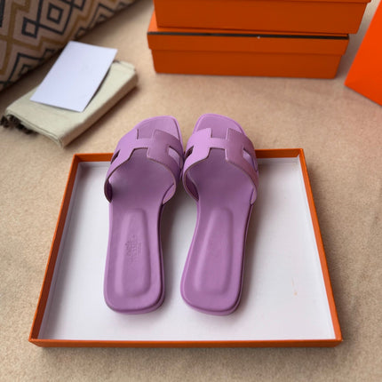 0RAN SANDALS IN LILAC PURPLE CALFSKIN