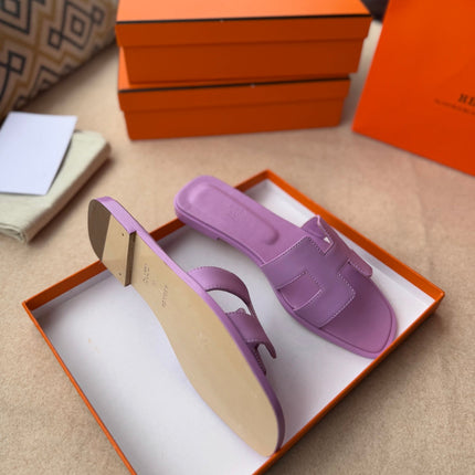 0RAN SANDALS IN LILAC PURPLE CALFSKIN