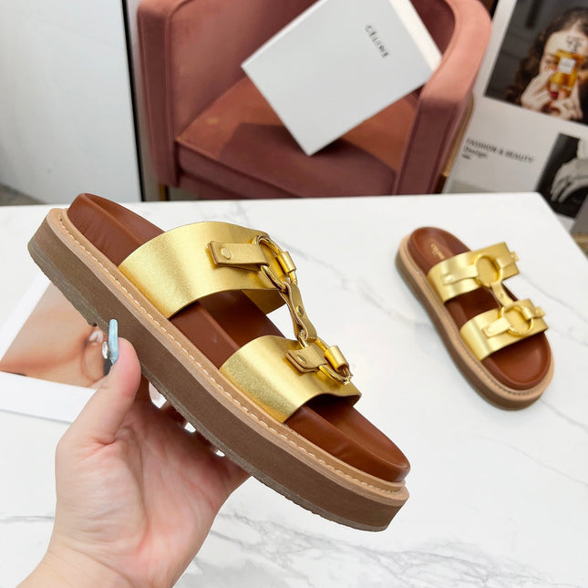 TIPPI SANDAL IN GOLD CALFSKIN