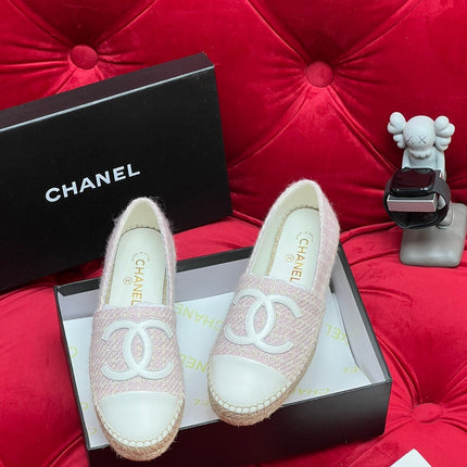 WOVEN LOAFERS IN LIGHT PINK FABRIC