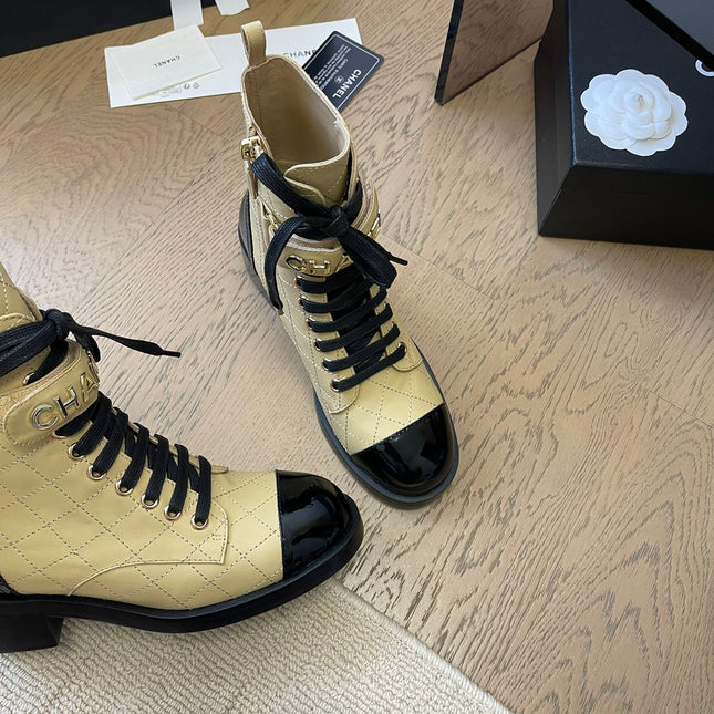 ALPHABET MARTIN BOOTS IN FLAX YELLOW LAMBSKIN