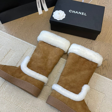 HIGH BOOTS IN CIDER BROWN SUEDE AND FLEECE LINING