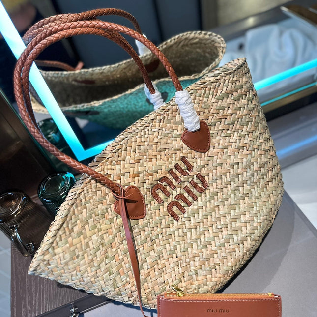 BASKET 28 BAG IN BEIGE STRAW WOVEN