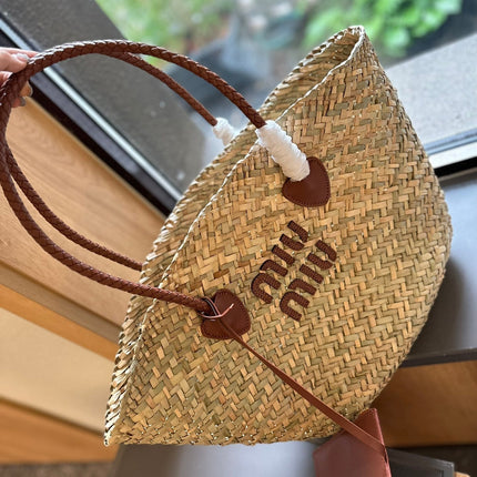 BASKET 28 BAG IN BEIGE STRAW WOVEN