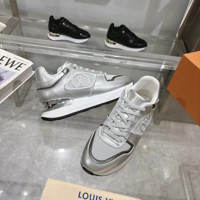SNEAKERS IN WHITE MIX SILVER MESH AND CALFSKIN