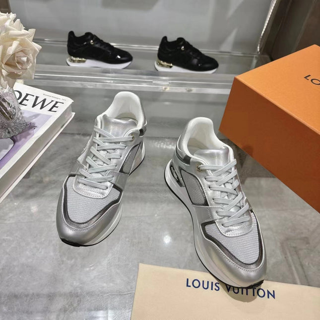 SNEAKERS IN WHITE MIX SILVER MESH AND CALFSKIN