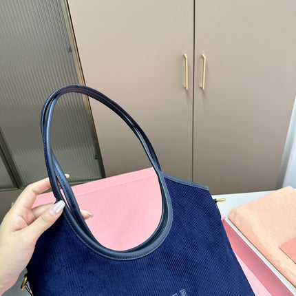 IVY TOTE BAG 34 IN NAVY CORDUROY