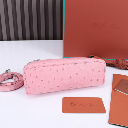 EXTRA POCKET L19 IN BABY PINK OSTRICH LEATHER