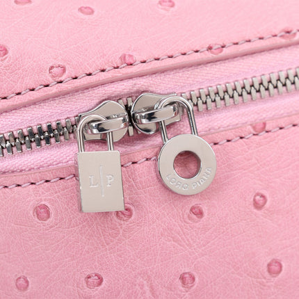 EXTRA POCKET L19 IN BABY PINK OSTRICH LEATHER