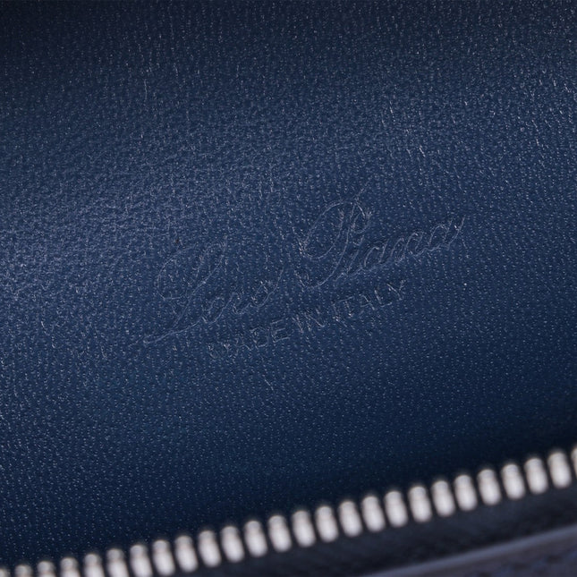 EXTRA POCKET L19 IN SPACE BLUE OSTRICH LEATHER
