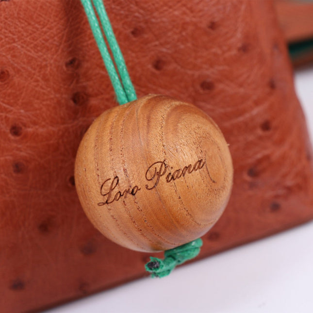 EXTRA POCKET L19 IN RED BROWN OSTRICH LEATHER