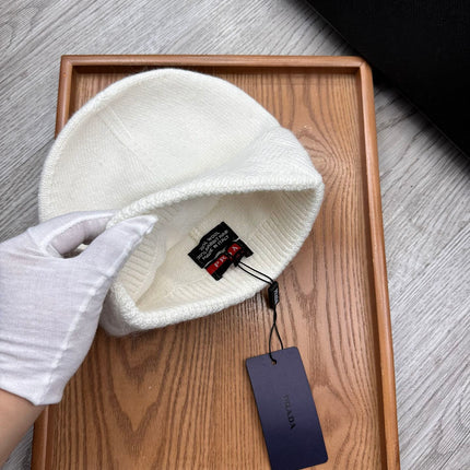 BEANIE HAT IN WHITE WOOL AND RABBIT FUR 342037