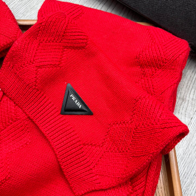 SET SCARF AND HAT IN CHERRY RED WOOL AND RABBIT FUR 397409