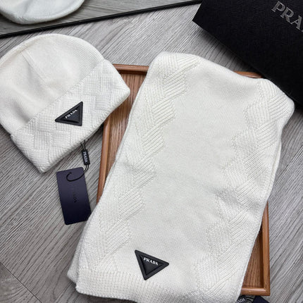 SET SCARF AND HAT IN WHITE WOOL AND RABBIT FUR 397408