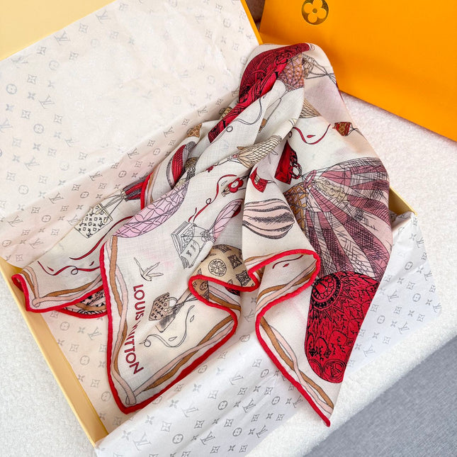 UP AND AWAY 70 CM SQUARE SILK SCARF COLORFUL 399801
