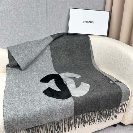 SCARF 200 CM IN MOUSE GRAY CASHMERE AND WOOL 399795