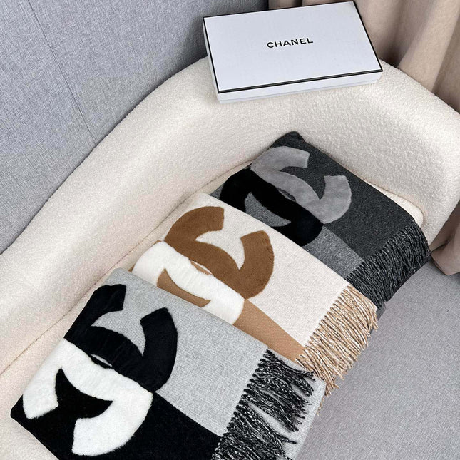 SCARF 200 CM IN CIDER BROWN MIX WHITE CASHMERE AND WOOL 399796