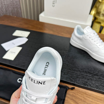 SNEAKER WITH TRIOMPHE IN WHITE CALFSKIN