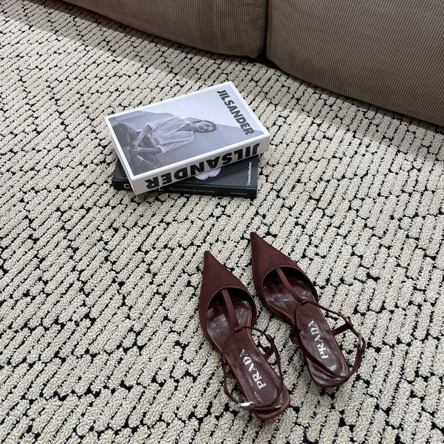 PRA SATIN SLINGBACK PUMPS CHOCOLATE