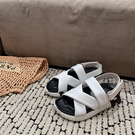 ELECTRIC SANDAL BLACK MIX WHITE CALFSKIN