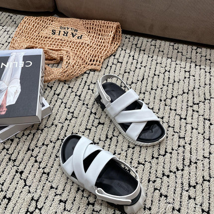 ELECTRIC SANDAL BLACK MIX WHITE CALFSKIN