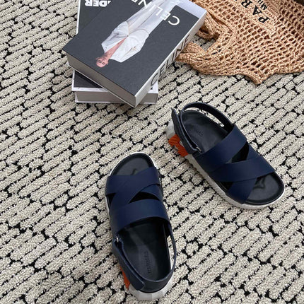 ELECTRIC SANDAL BLACK MIX NAVY CALFSKIN