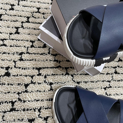 ELECTRIC SANDAL BLACK MIX NAVY CALFSKIN