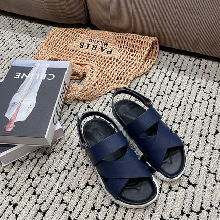 ELECTRIC SANDAL BLACK MIX NAVY CALFSKIN