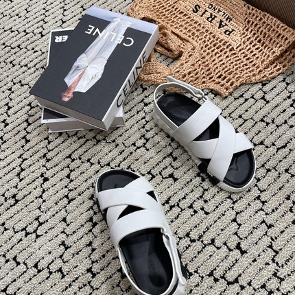 ELECTRIC SANDAL BLACK MIX CREAMY WHITE CALFSKIN