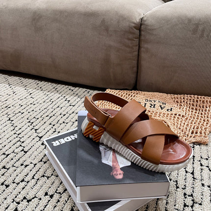 ELECTRIC SANDAL CHOCOLATE CALFSKIN