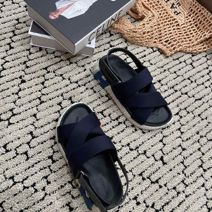 ELECTRIC SANDAL BLACK MIX CHARCOAL BLACK CALFSKIN