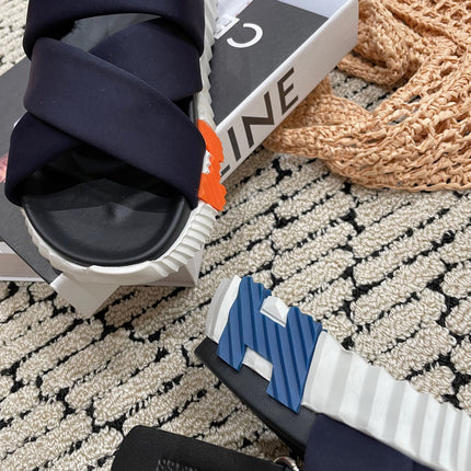 ELECTRIC SANDAL BLACK MIX CHARCOAL BLACK CALFSKIN