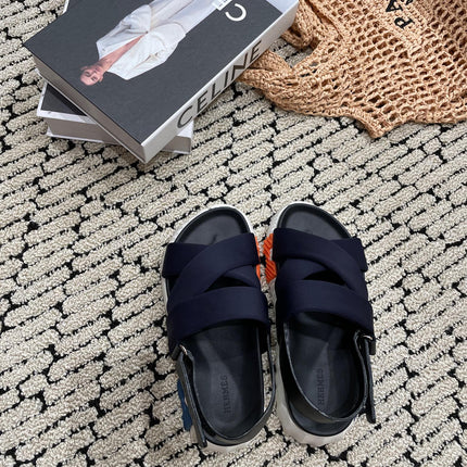 ELECTRIC SANDAL BLACK MIX CHARCOAL BLACK CALFSKIN